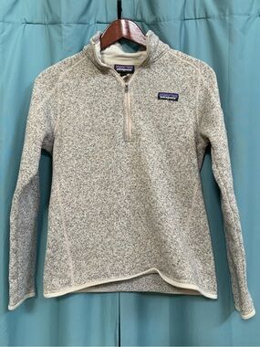 Patagonia Heathered Cream 1/4 Zip Turtleneck Fleece Pullover